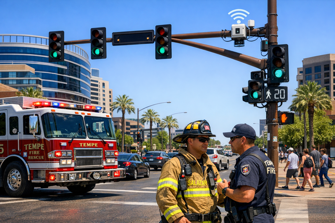 Tempe Fire Department Fire Truck at Intersection