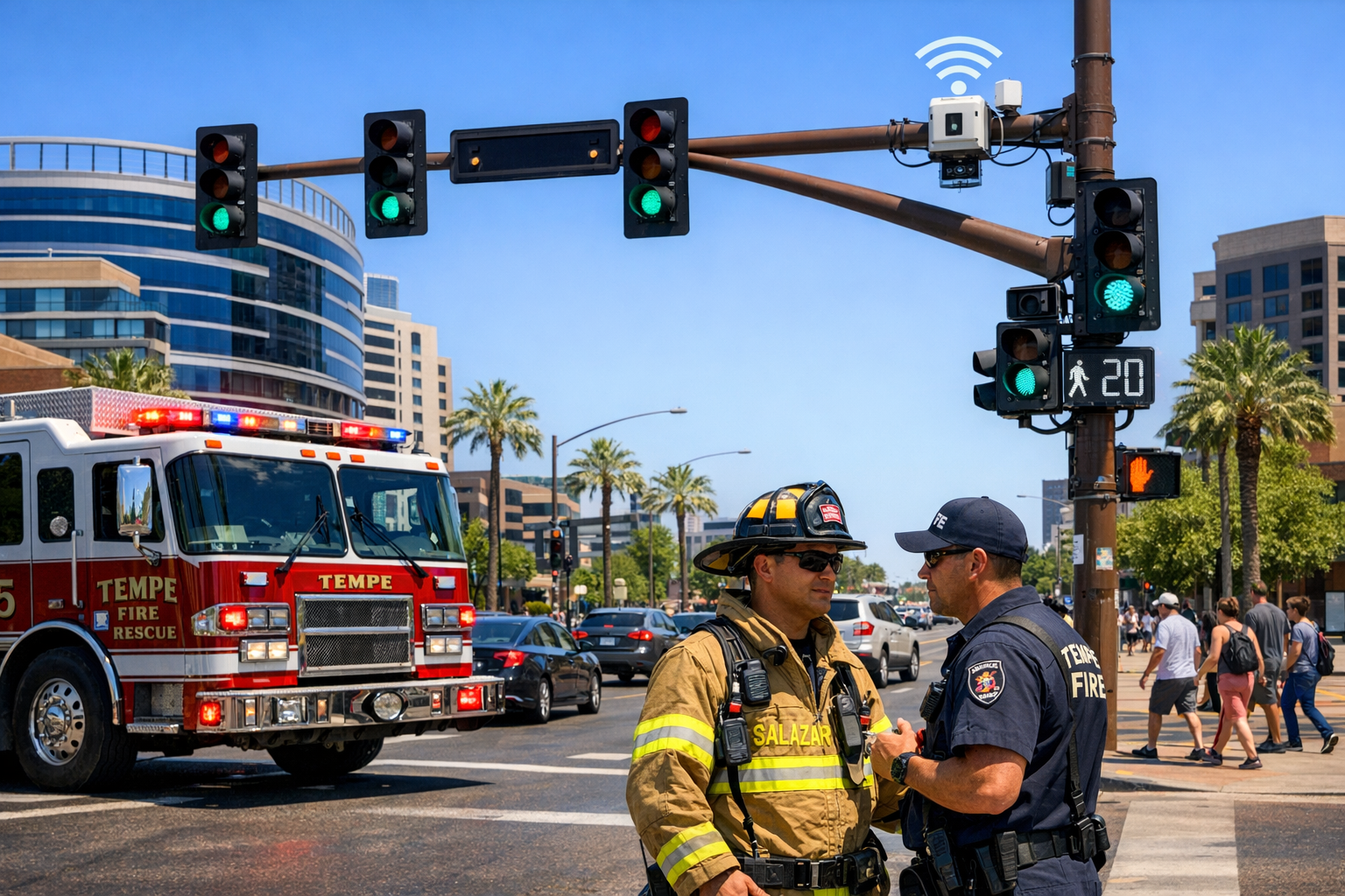 Tempe Fire Department Fire Truck at Intersection-1